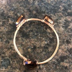 Handcrafted heart bangle bracelet